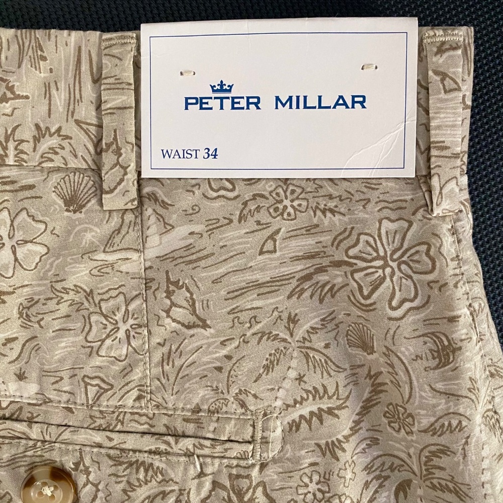 NWT Peter Millar Seaside Khaki Floral Shorts-34 - Picture 4 of 5